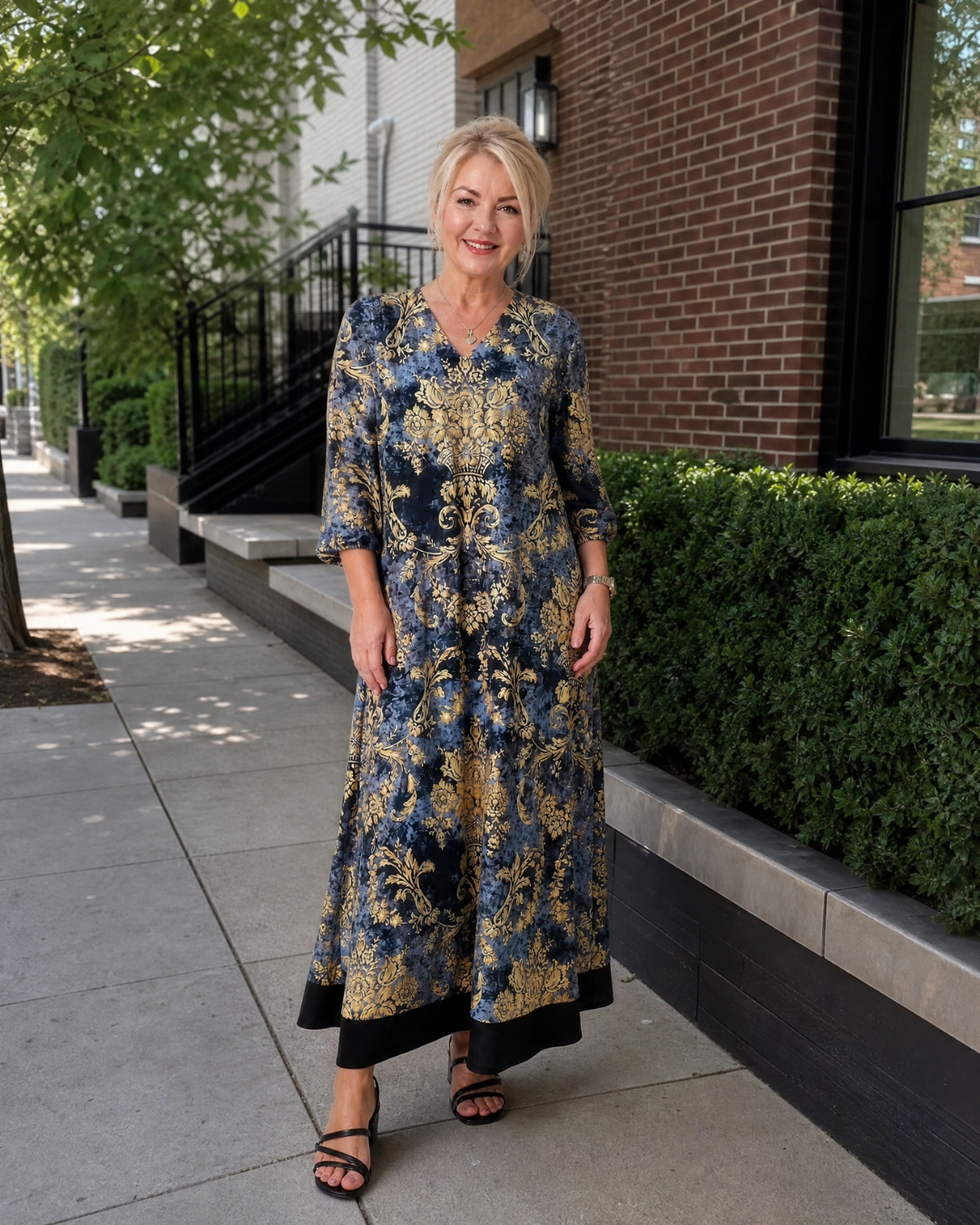 Wren - Ornate Floral Print Relaxed Midi Dress