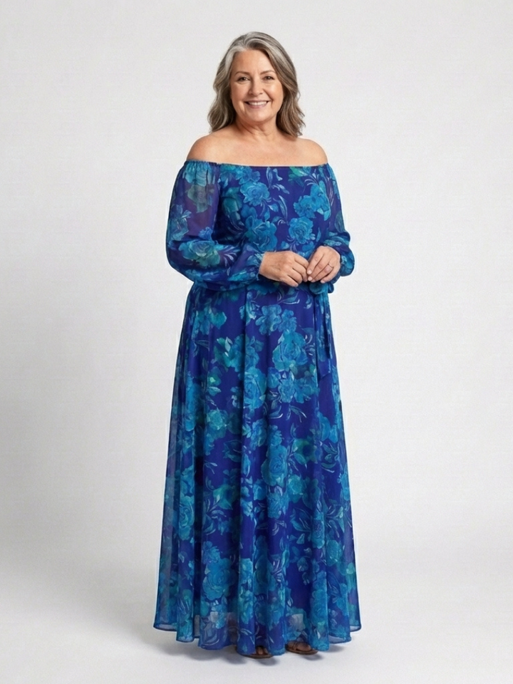 Sutton - Off Shoulder Floral Maxi Dress