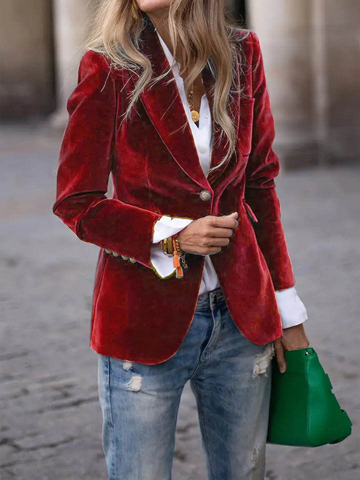 Classic One-Button Blazer | Tailored Women's Office Jacket – Leah & Lila