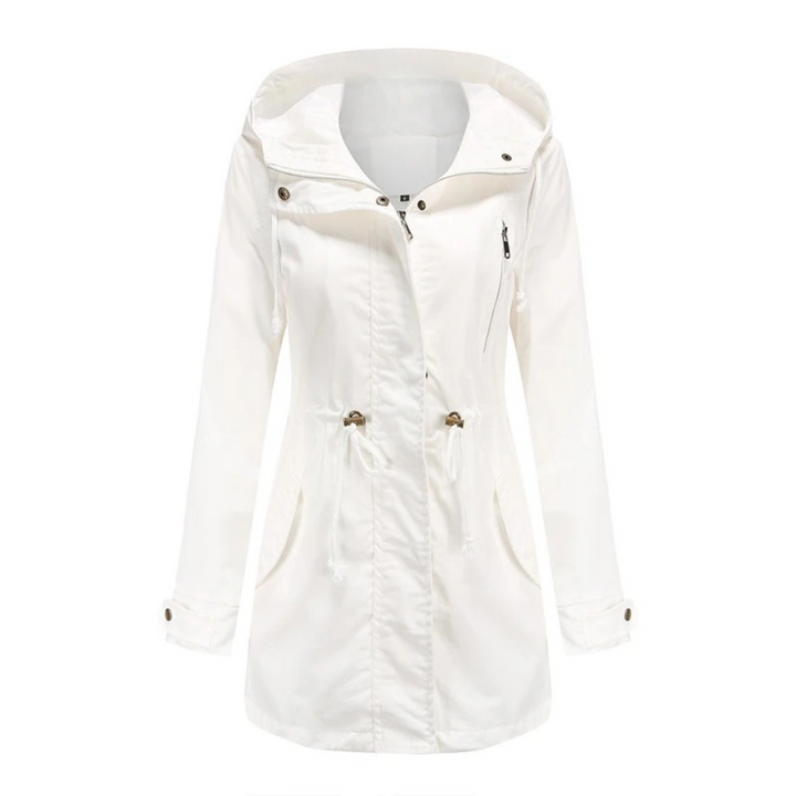 Hooded Drawstring Parka | Mid-Length Front Zipper Winter Jacket – Leah & Lila