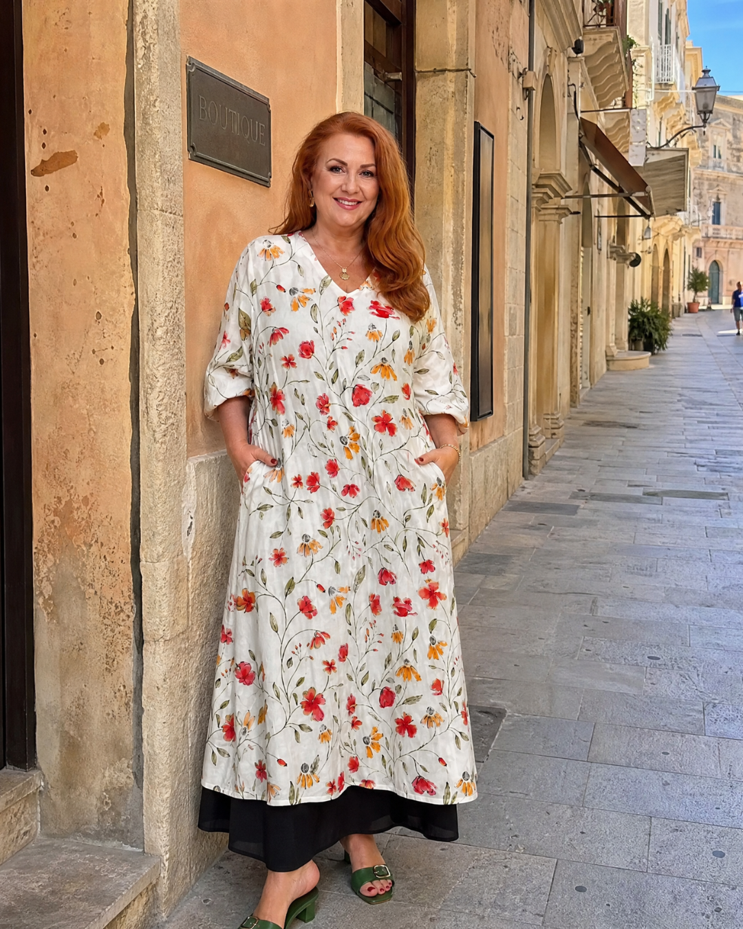 Meadow - Wildflower Print Everyday Swing Midi Dress