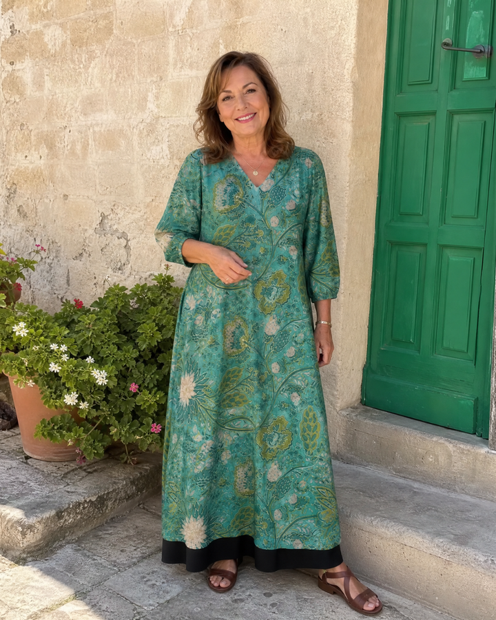 Briar - Botanical Vine Print Relaxed Pocket Midi Dress