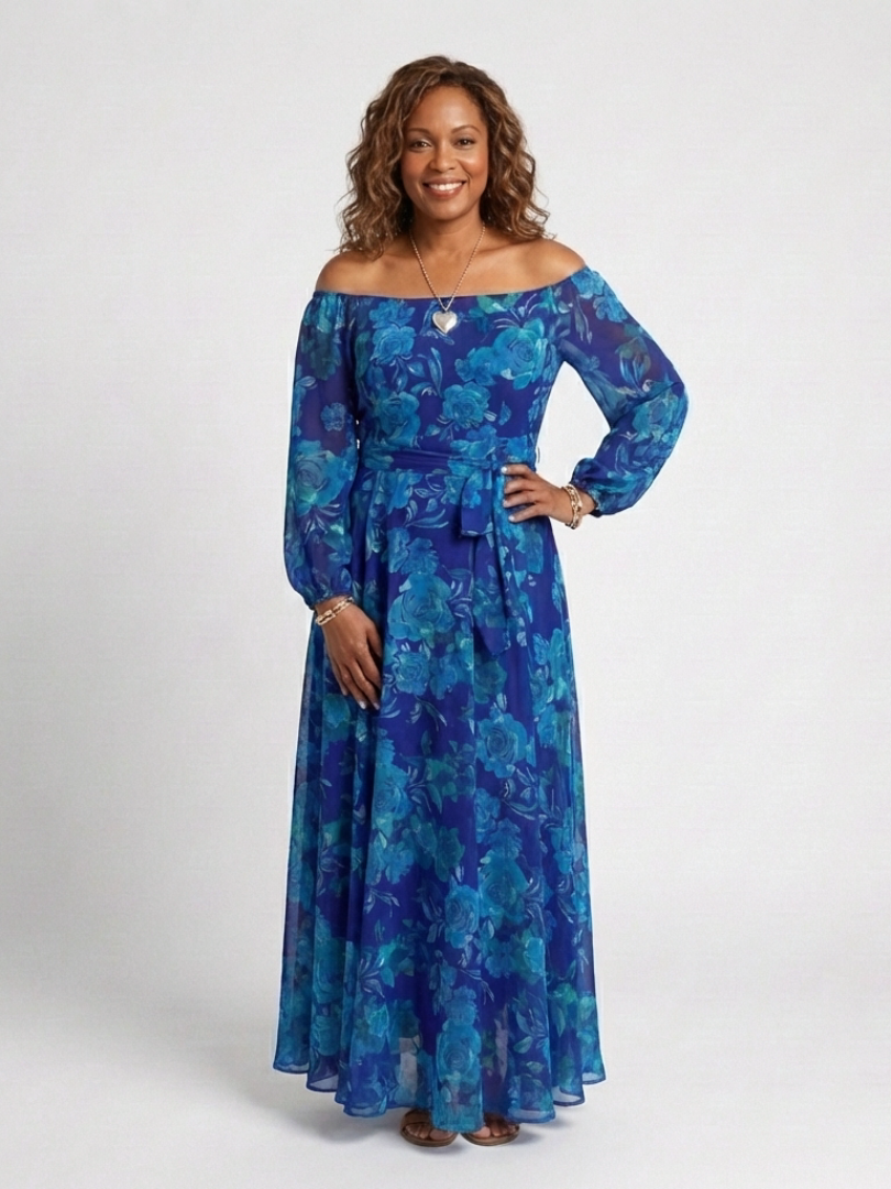 Sutton - Off Shoulder Floral Maxi Dress
