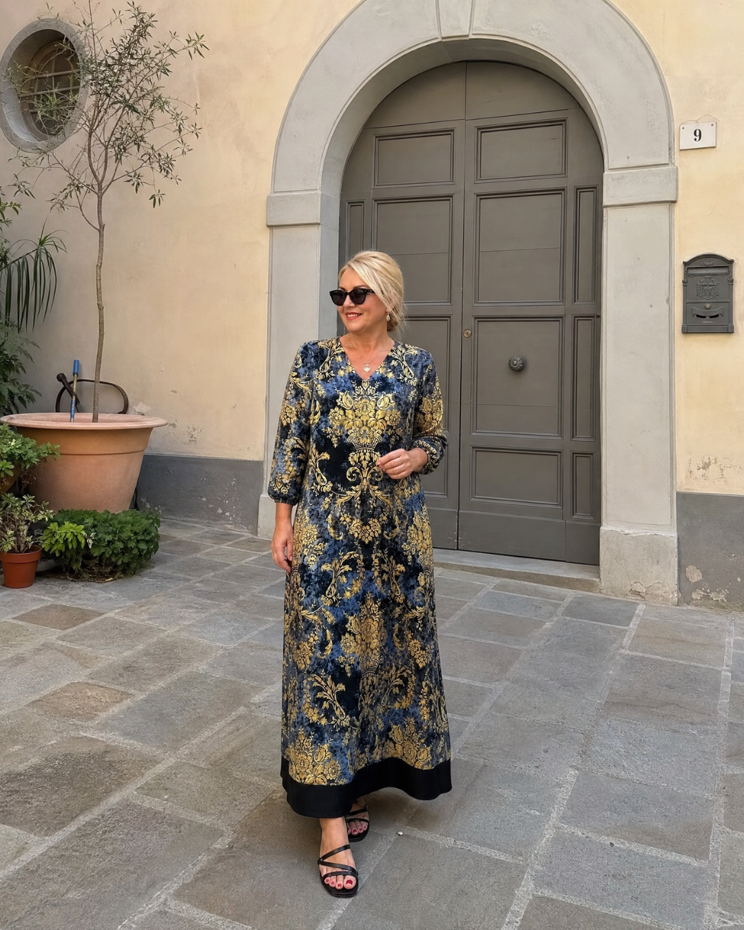 Wren - Ornate Floral Print Relaxed Midi Dress