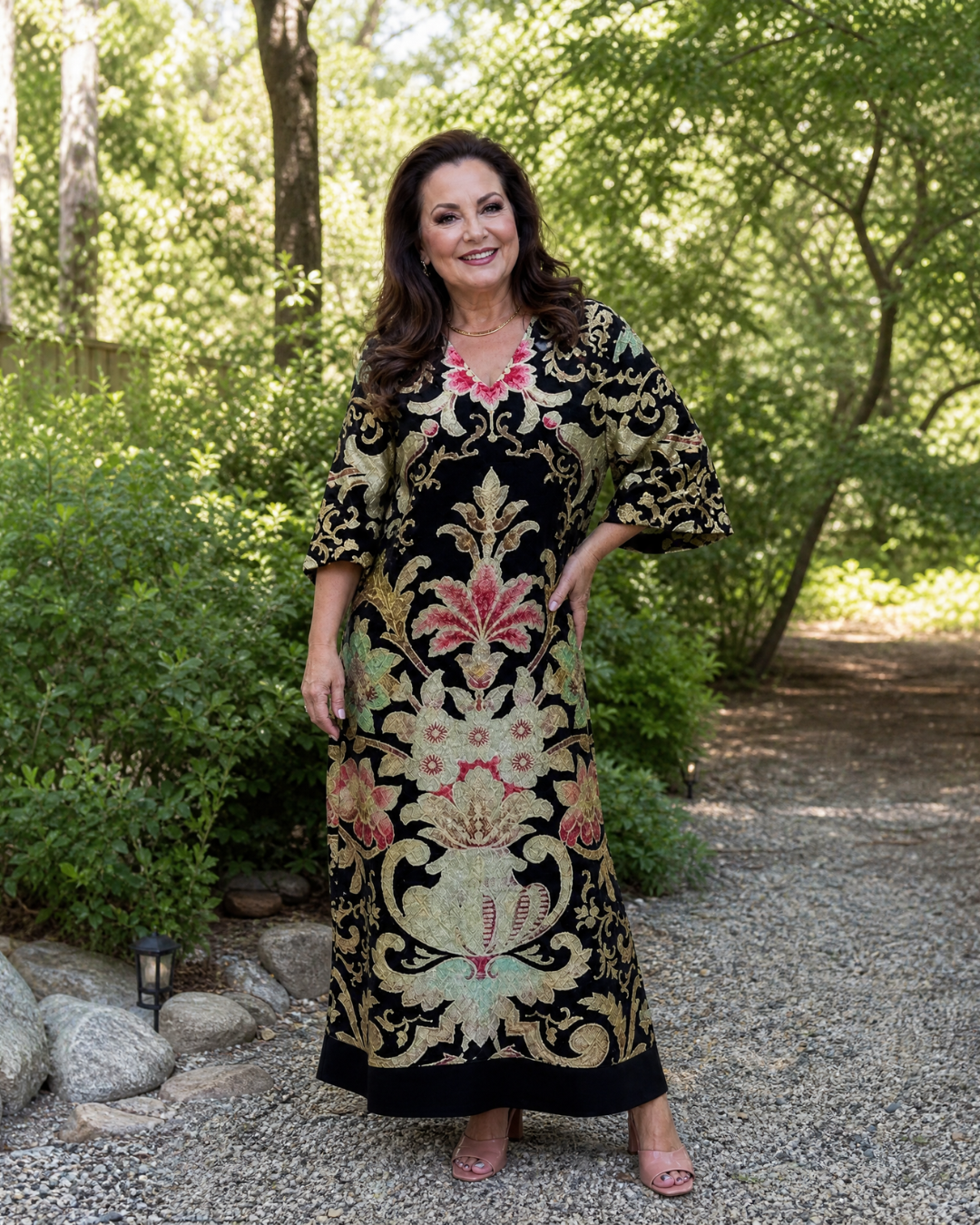 Opal - Vivid Vintage Pattern Pocket Detail Midi Dress