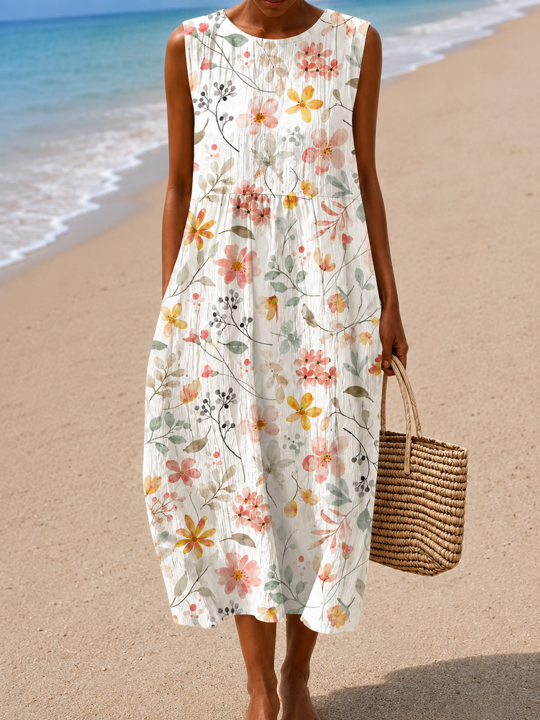 Leah & Lila Donna - women's sleeveless midi dress