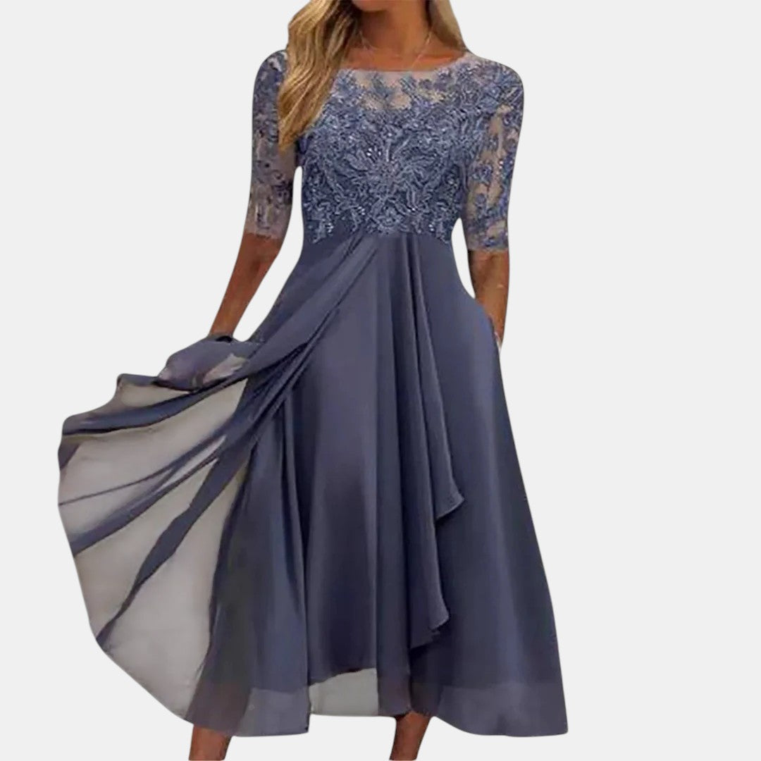 Samantha - Elegant Lace Midi Dress
