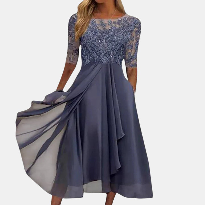 Samantha - Elegant Lace Midi Dress