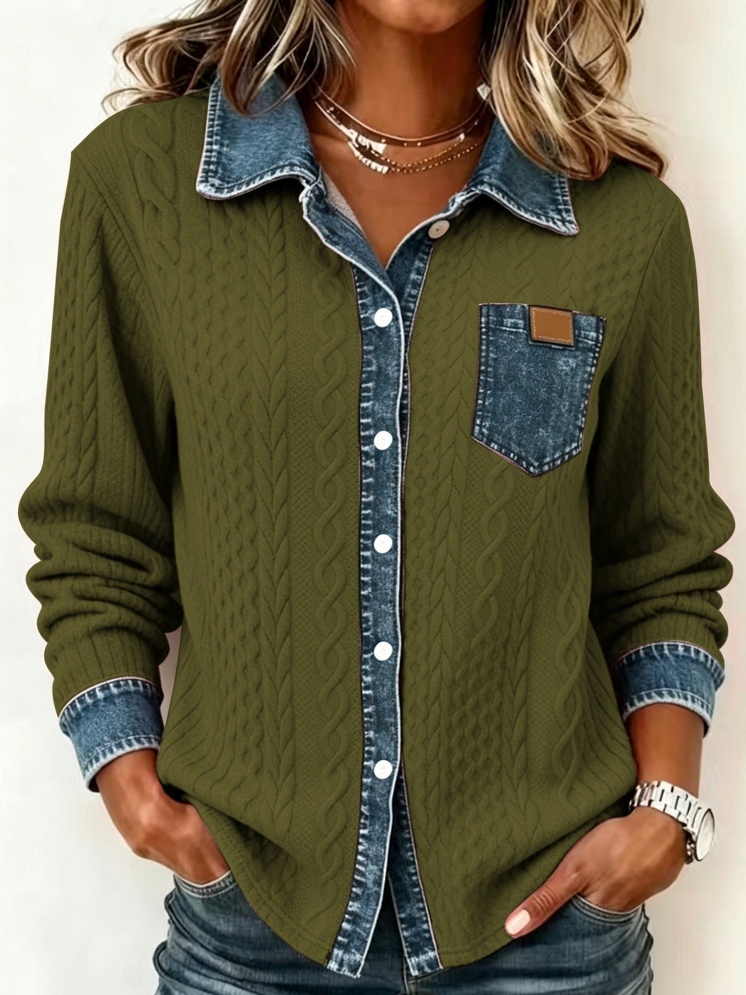 Melanie | Textured Contrast Cardigan