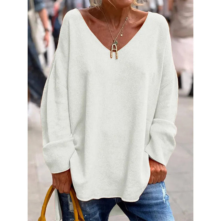 Monique - Elegant Loose V Neck Blouse Shirt