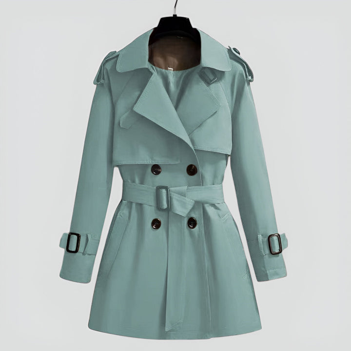 Double-Breasted Trench Coat | Mid-Length Spring Layer – Leah & Lila