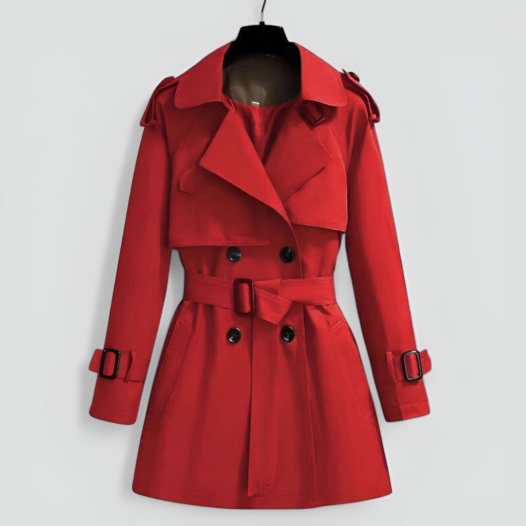 Double-Breasted Trench Coat | Mid-Length Spring Layer – Leah & Lila