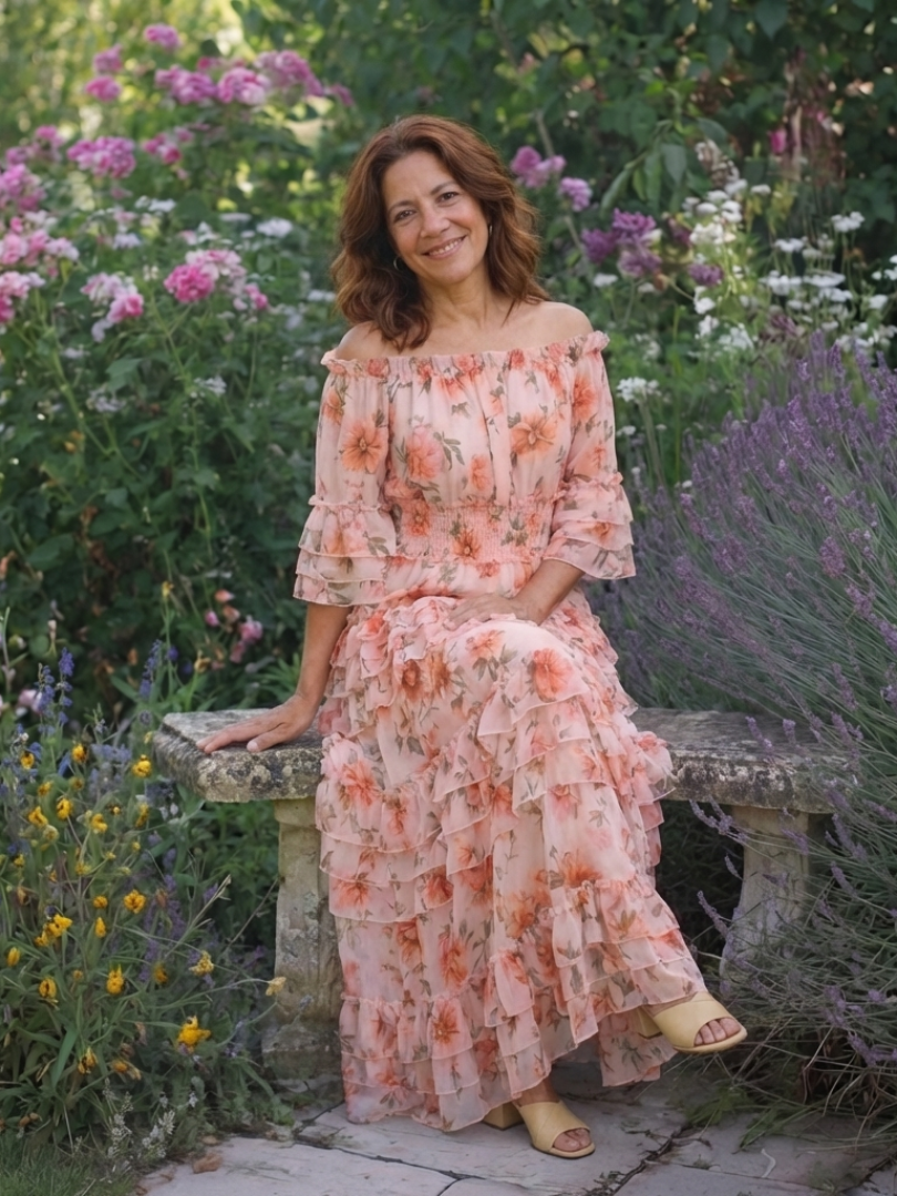 Georgia - Off Shoulder Floral Ruffle Tiered Maxi Dress