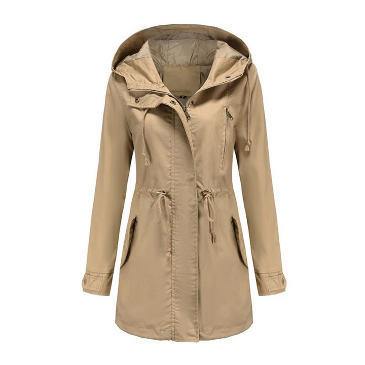 Hooded Drawstring Parka | Mid-Length Front Zipper Winter Jacket – Leah & Lila