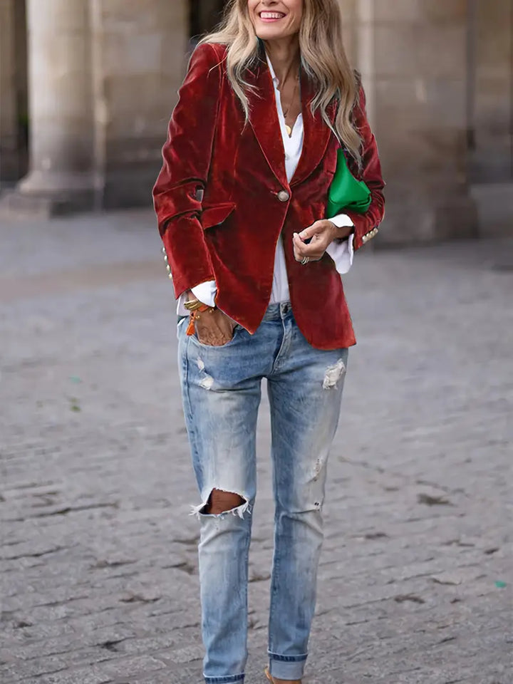 Classic One-Button Blazer | Tailored Women's Office Jacket