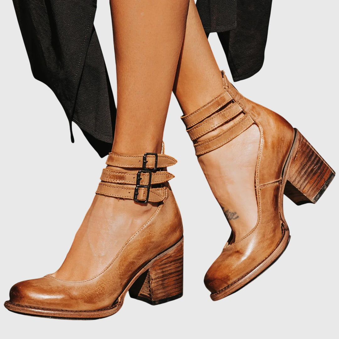 Nina | Strappy Block Heel Sandals – Leah & Lila