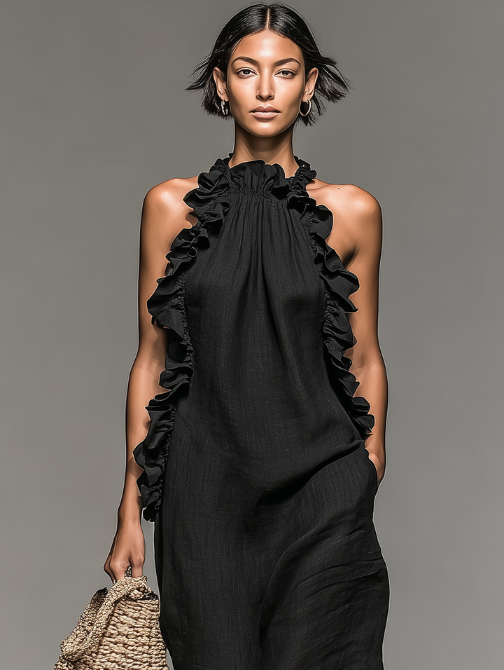 Celeste - Ruffled Maxi Dress with Pockets