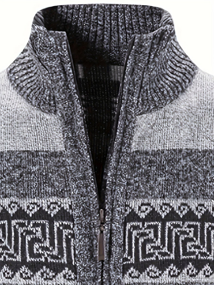 Brooks | Patterned Full-Zip Cardigan