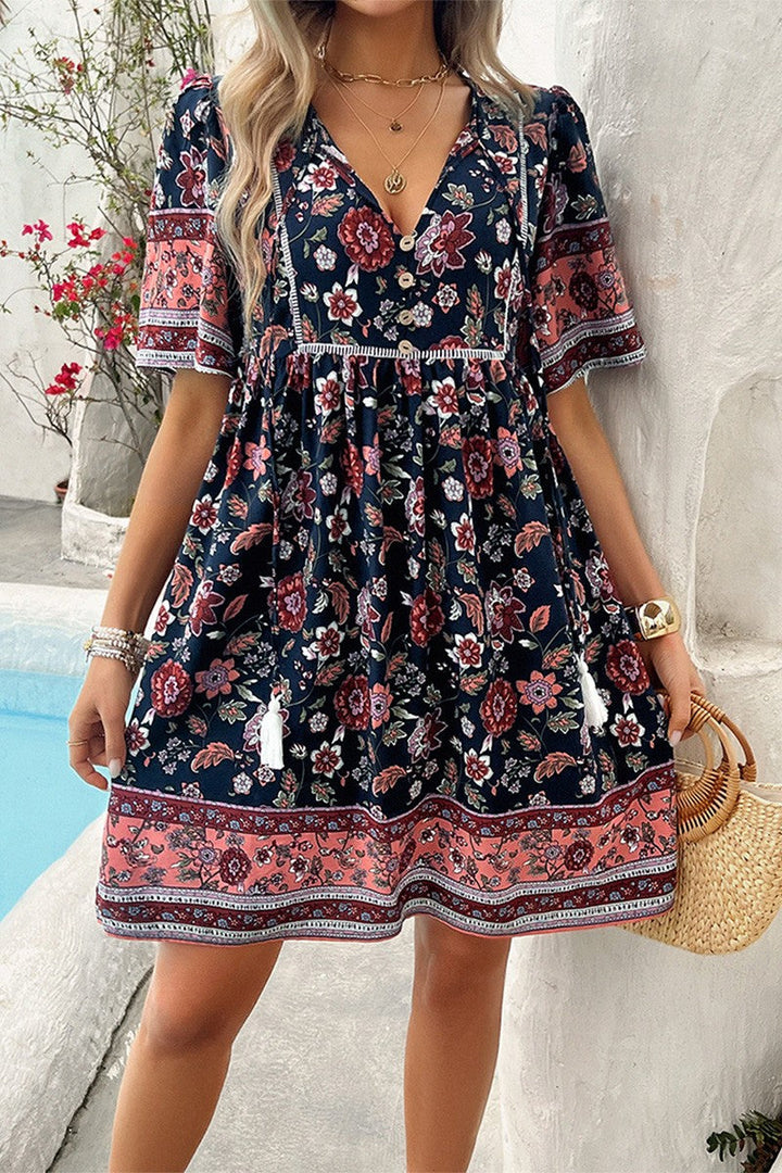 Mia - Comfy Floral Midi Dress