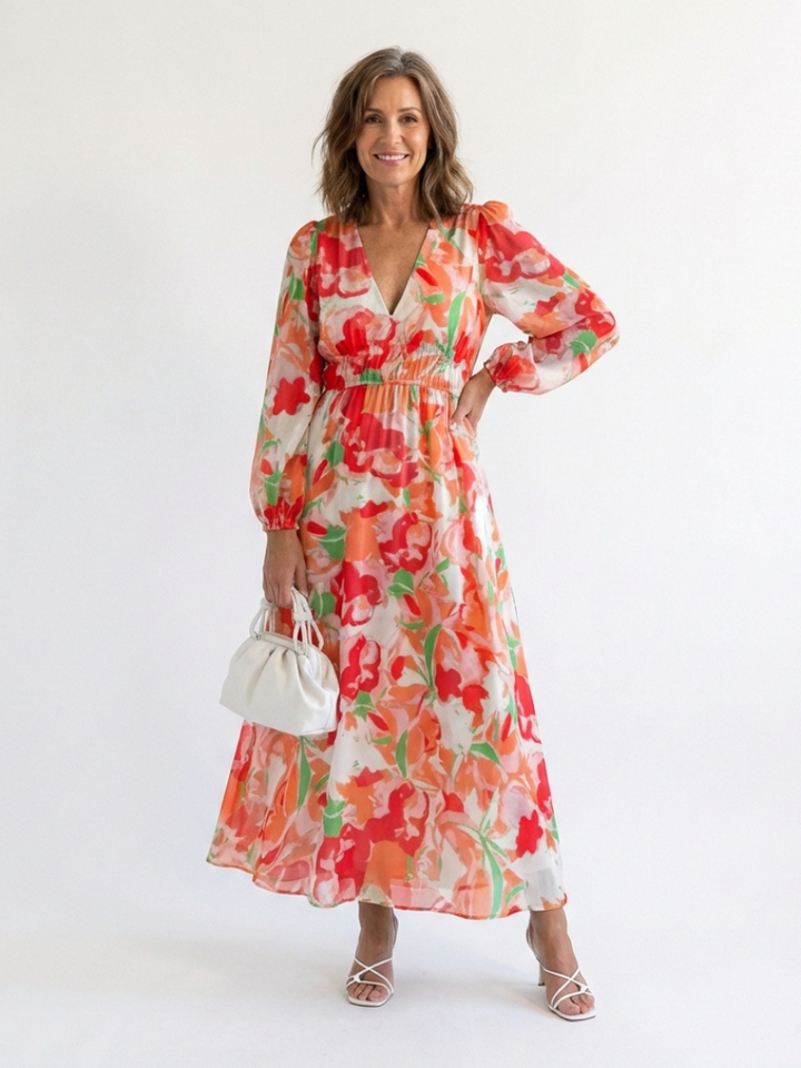 Raelyn - Long Sleeve Floral Maxi Dress
