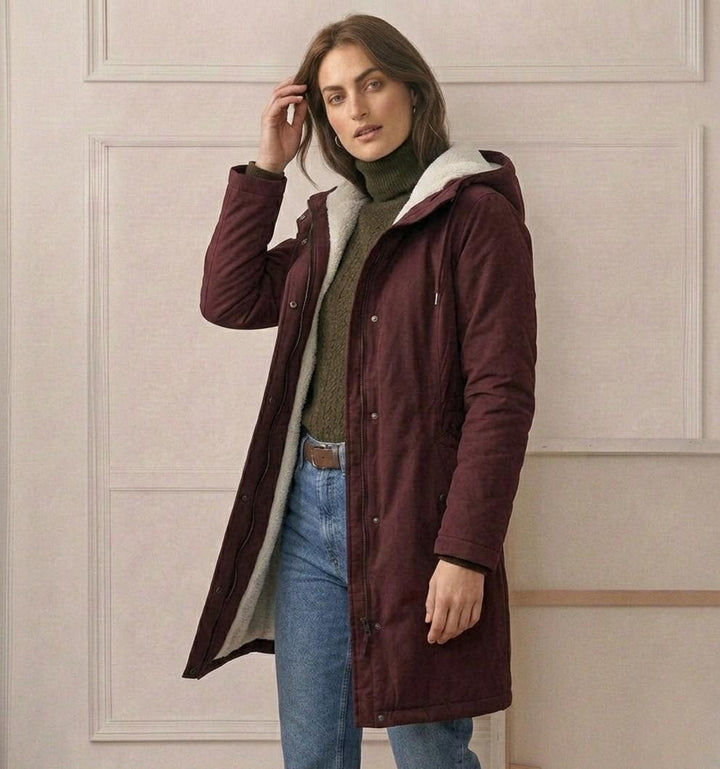 Marjorie | Cozy Hooded Weatherproof Coat – Midnight Navy – Leah & Lila