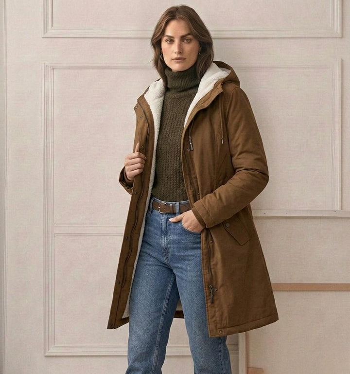 Marjorie | Cozy Hooded Weatherproof Coat – Black
