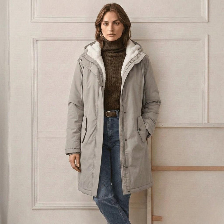 Marjorie | Cozy Hooded Weatherproof Coat – Black