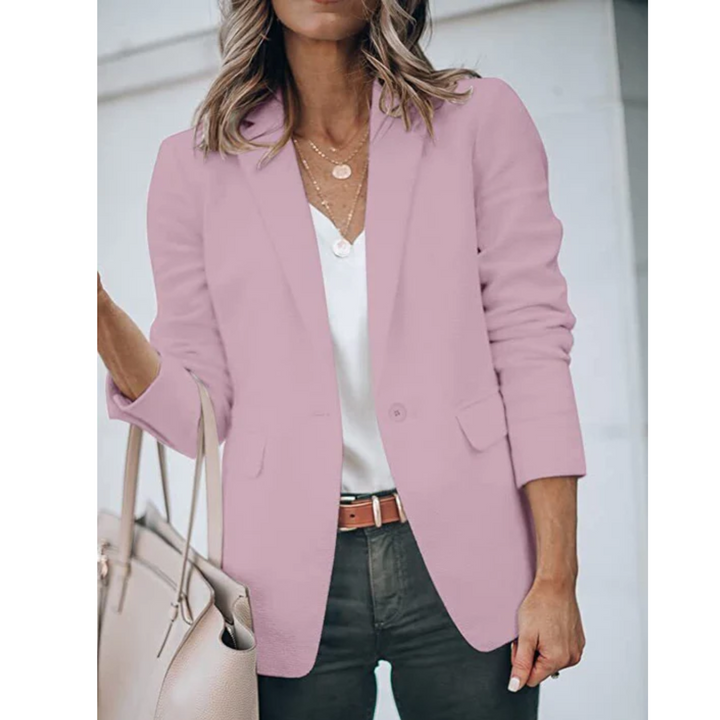 Women's Blazer with Open Front – Lightweight Tailored Layer for Work and Smart Casual Wear