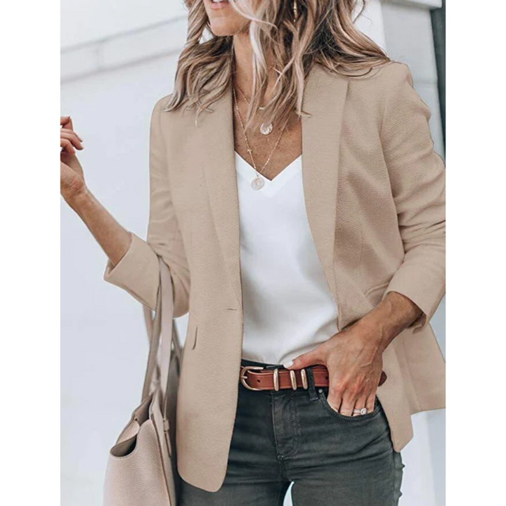 Women's Blazer with Open Front – Lightweight Tailored Layer for Work and Smart Casual Wear