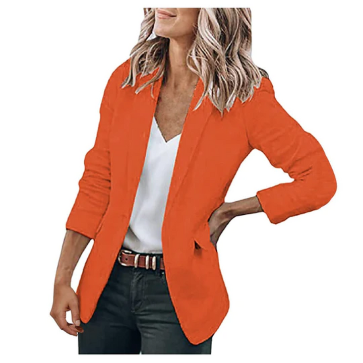 Women's Blazer with Open Front – Lightweight Tailored Layer for Work and Smart Casual Wear