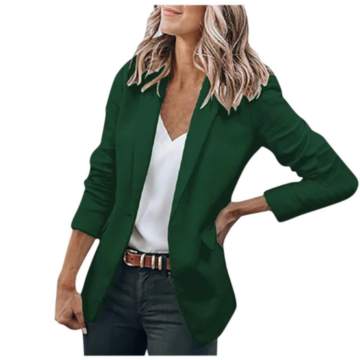 Women's Blazer with Open Front – Lightweight Tailored Layer for Work and Smart Casual Wear