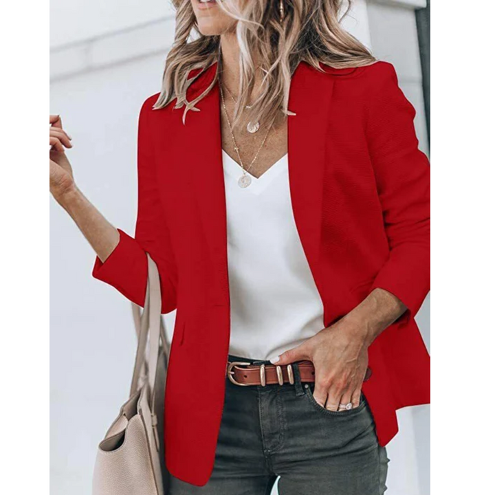 Women's Blazer with Open Front – Lightweight Tailored Layer for Work and Smart Casual Wear