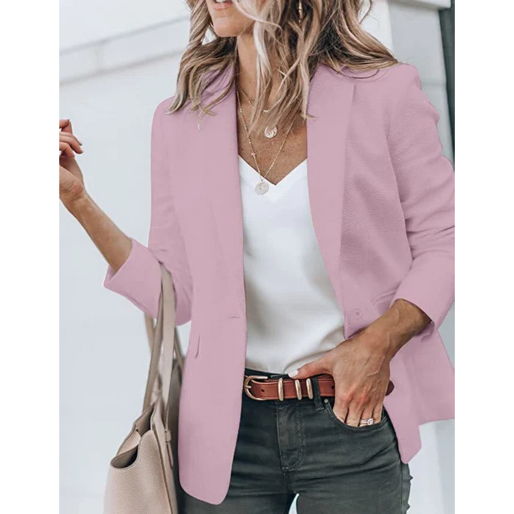 Women's Blazer with Open Front – Lightweight Tailored Layer for Work and Smart Casual Wear