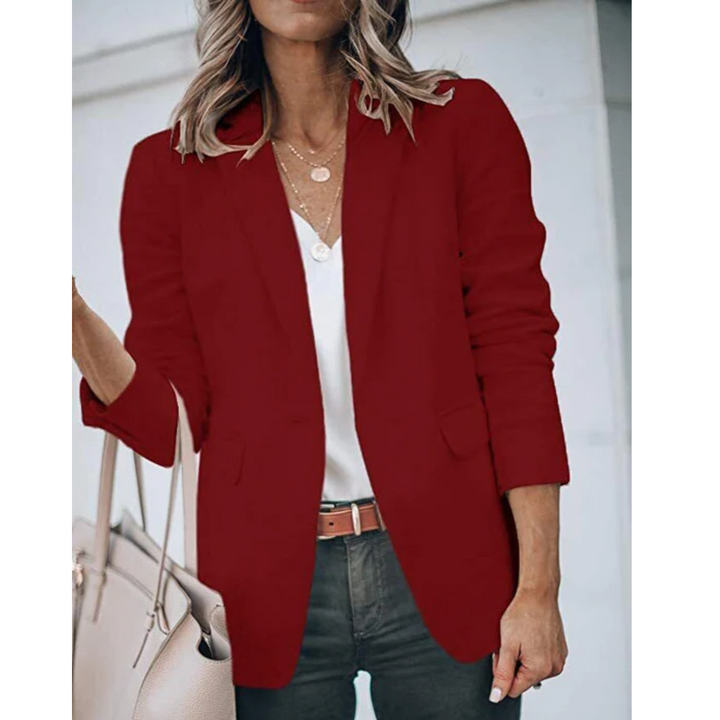 Women's Blazer with Open Front – Lightweight Tailored Layer for Work and Smart Casual Wear