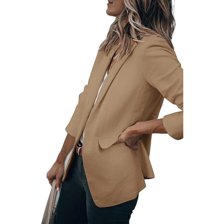Women's Blazer with Open Front – Lightweight Tailored Layer for Work and Smart Casual Wear
