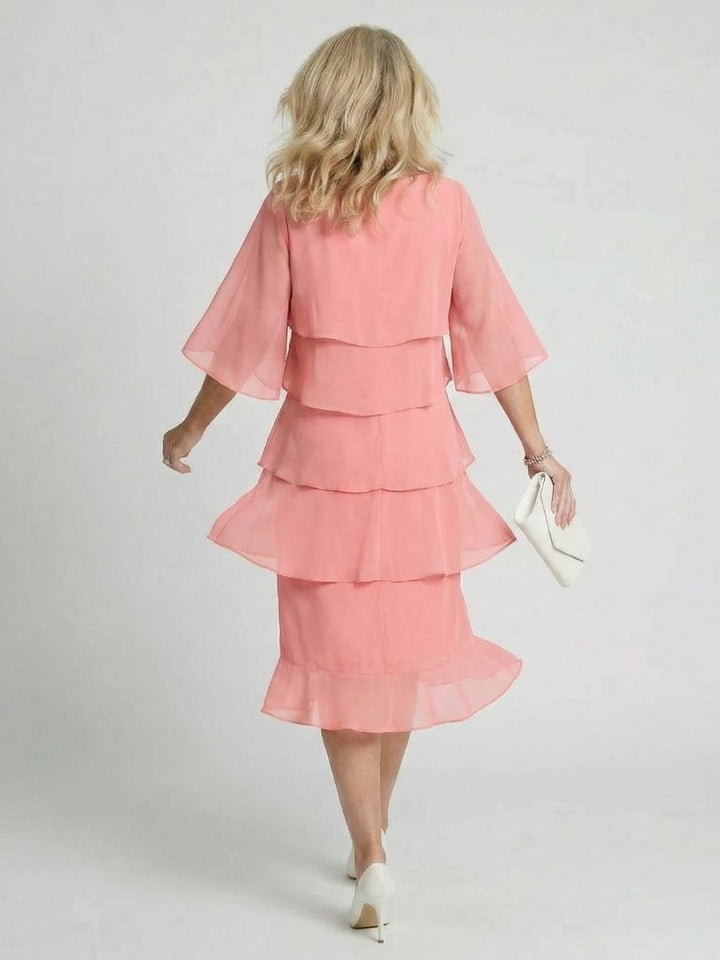 Alyssa - Elegant Layered Midi Dress