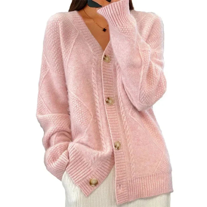 Aaliyah | V-Neck Diamond Knit Cardigan