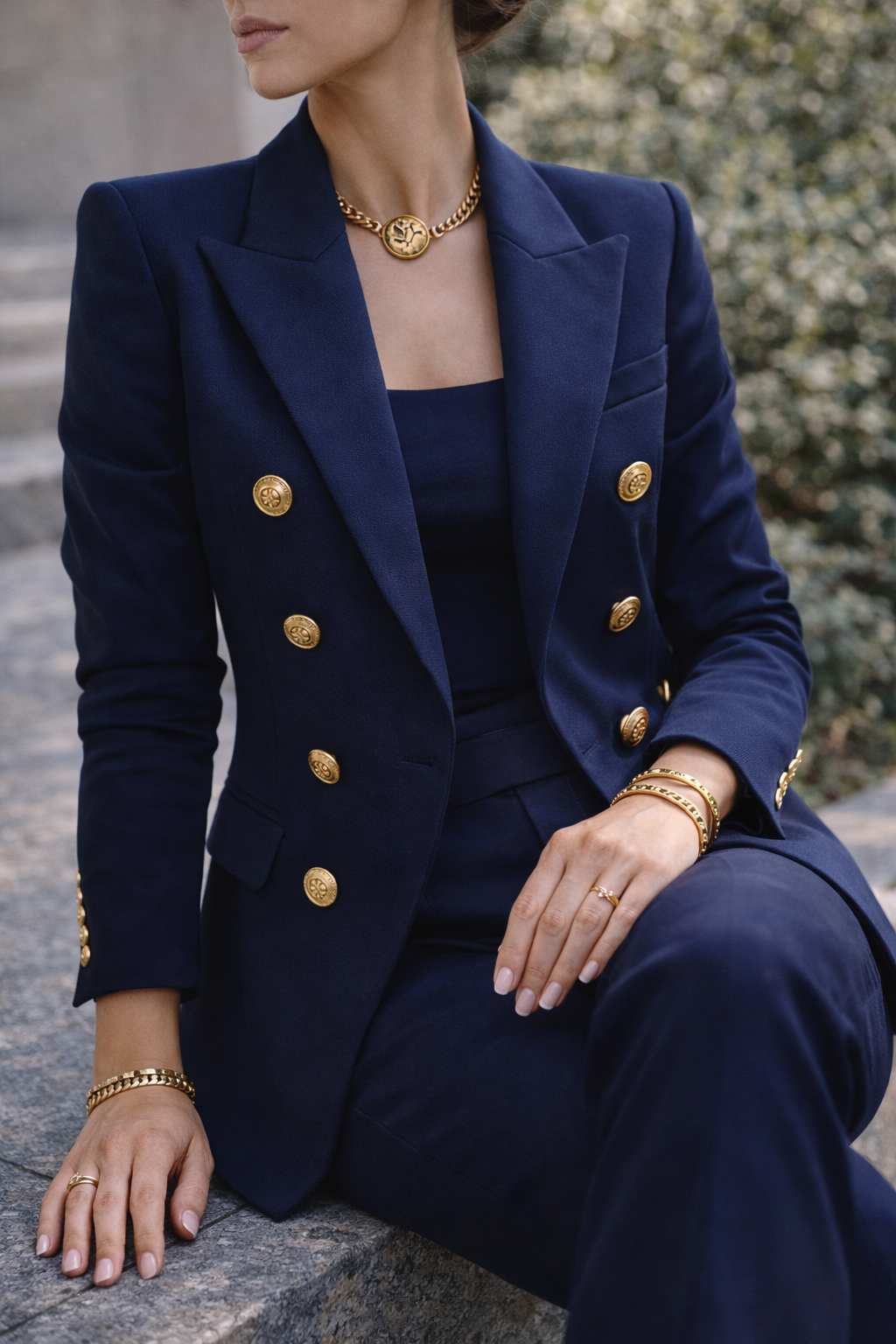 Double-Breasted Statement Button Blazer | Tailored Women's Jacket – Leah & Lila