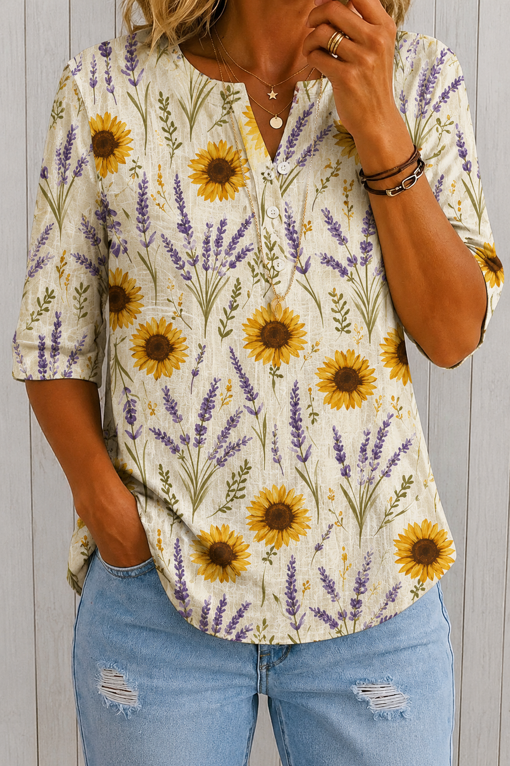 Alice – Lavender Print Top