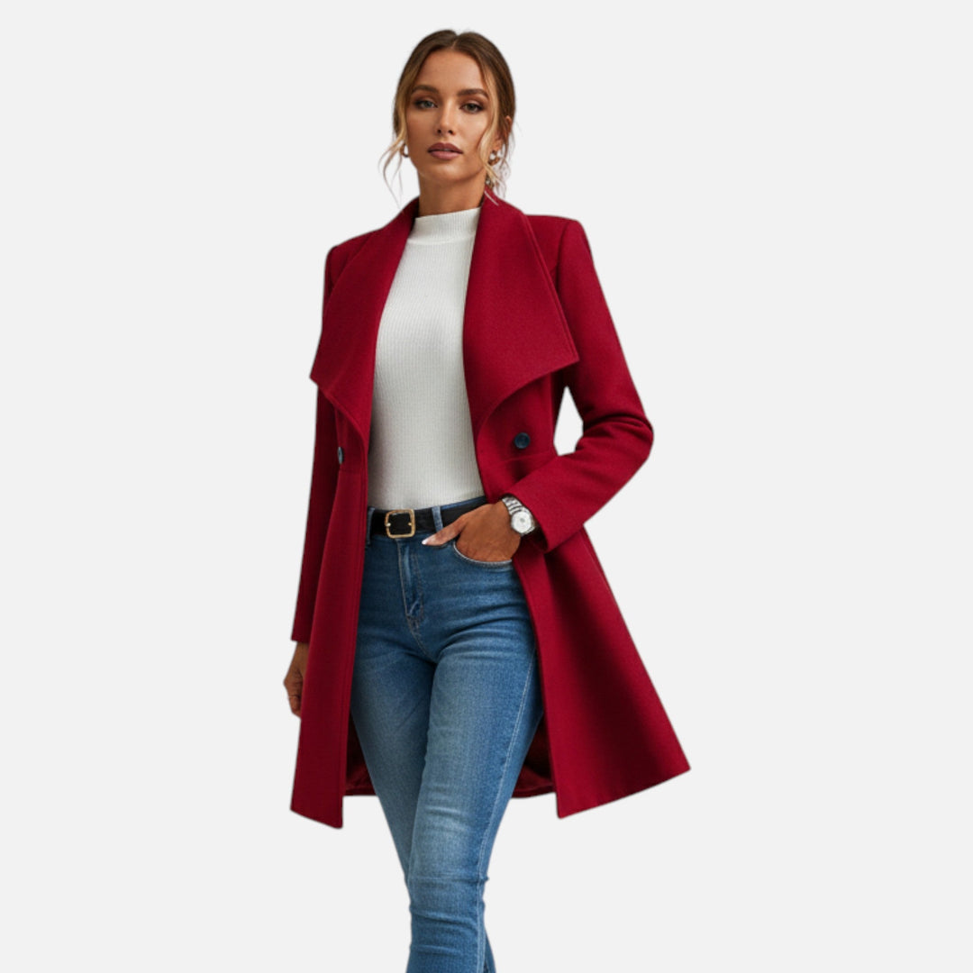 Valmonti Wool Winter Coat | Classic Lapels Warm Layer – Leah & Lila
