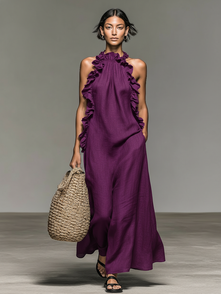 Celeste - Ruffled Maxi Dress with Pockets