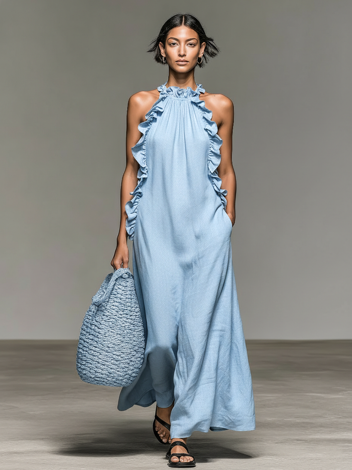 Celeste - Ruffled Maxi Dress with Pockets