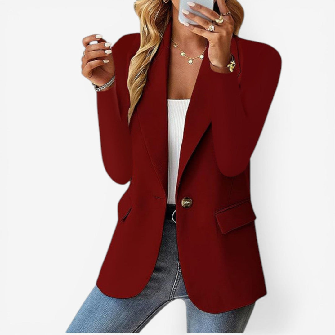 Structured Lapel Blazer | One-Button Women's Office Jacket – Leah & Lila