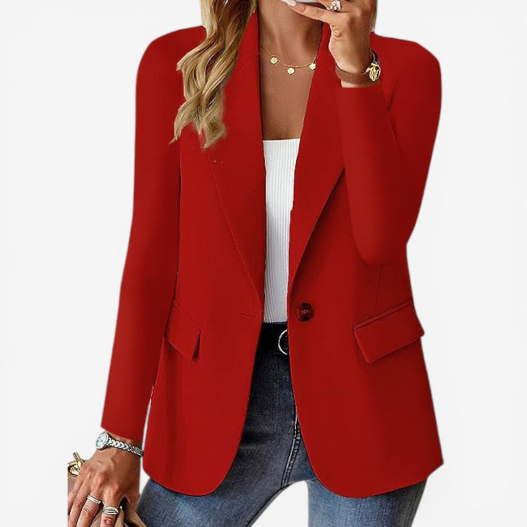 Structured Lapel Blazer | One-Button Women's Office Jacket – Leah & Lila