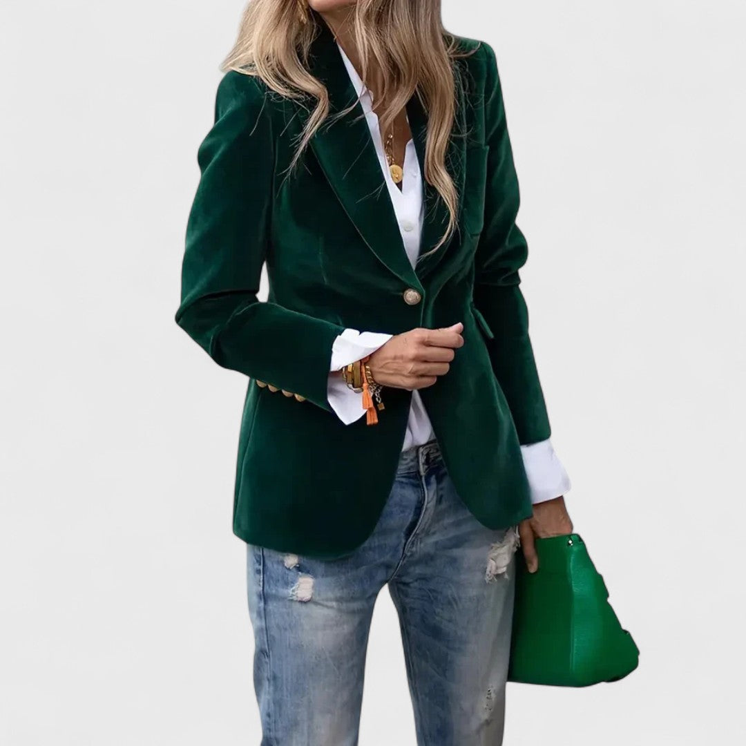 Tailored One-Button Blazer | Elegant Women's Office Essential – Leah & Lila