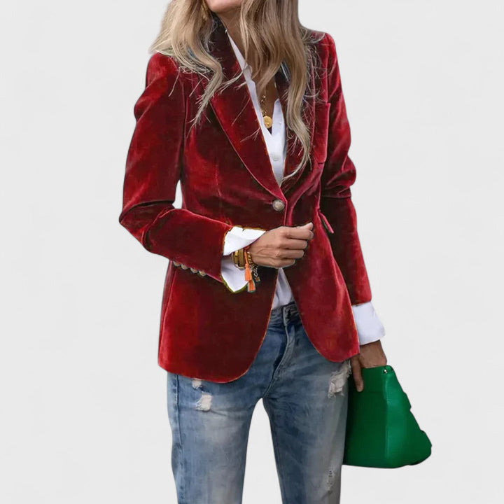 Tailored One-Button Blazer | Elegant Women's Office Essential – Leah & Lila