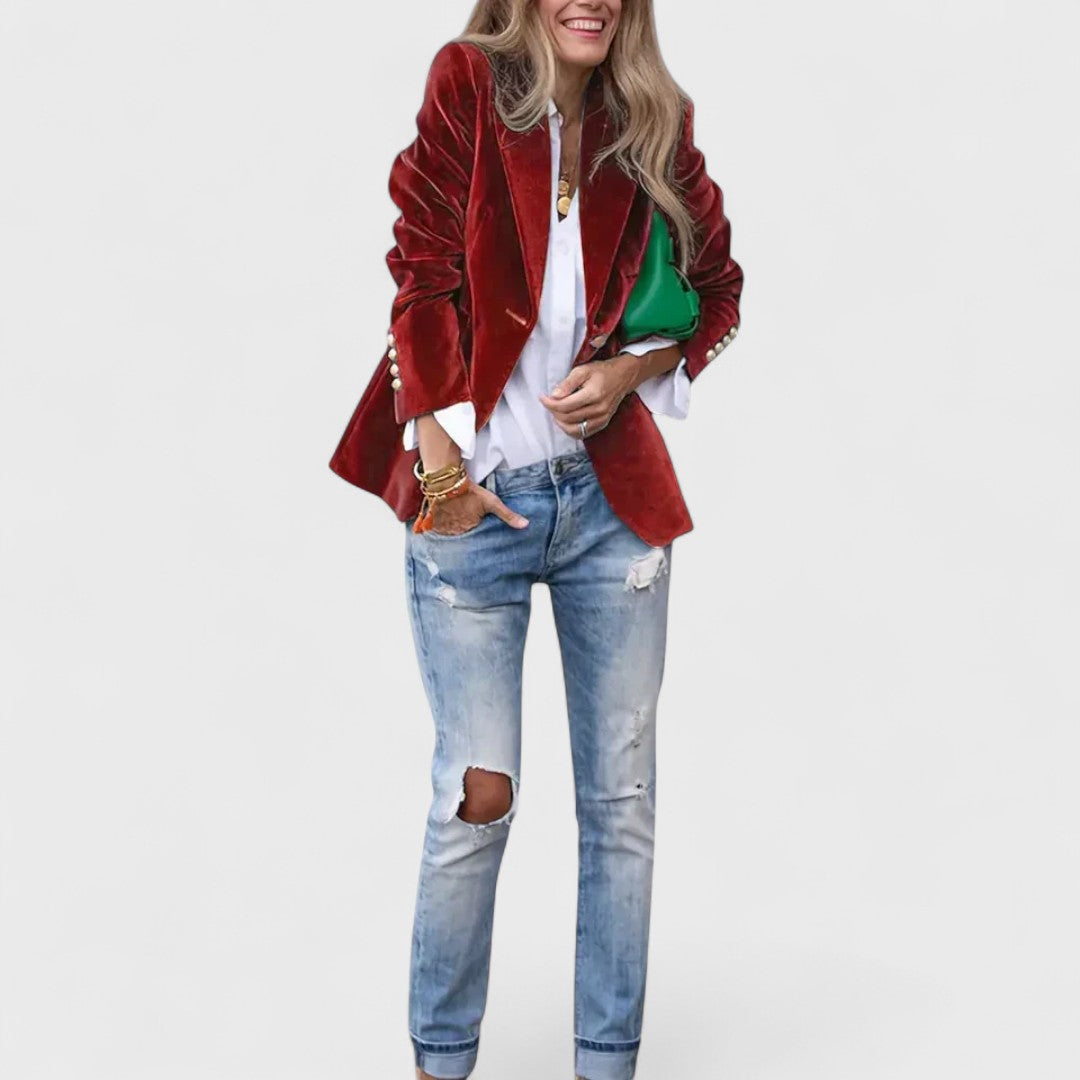 Tailored One-Button Blazer | Elegant Women's Office Essential – Leah & Lila