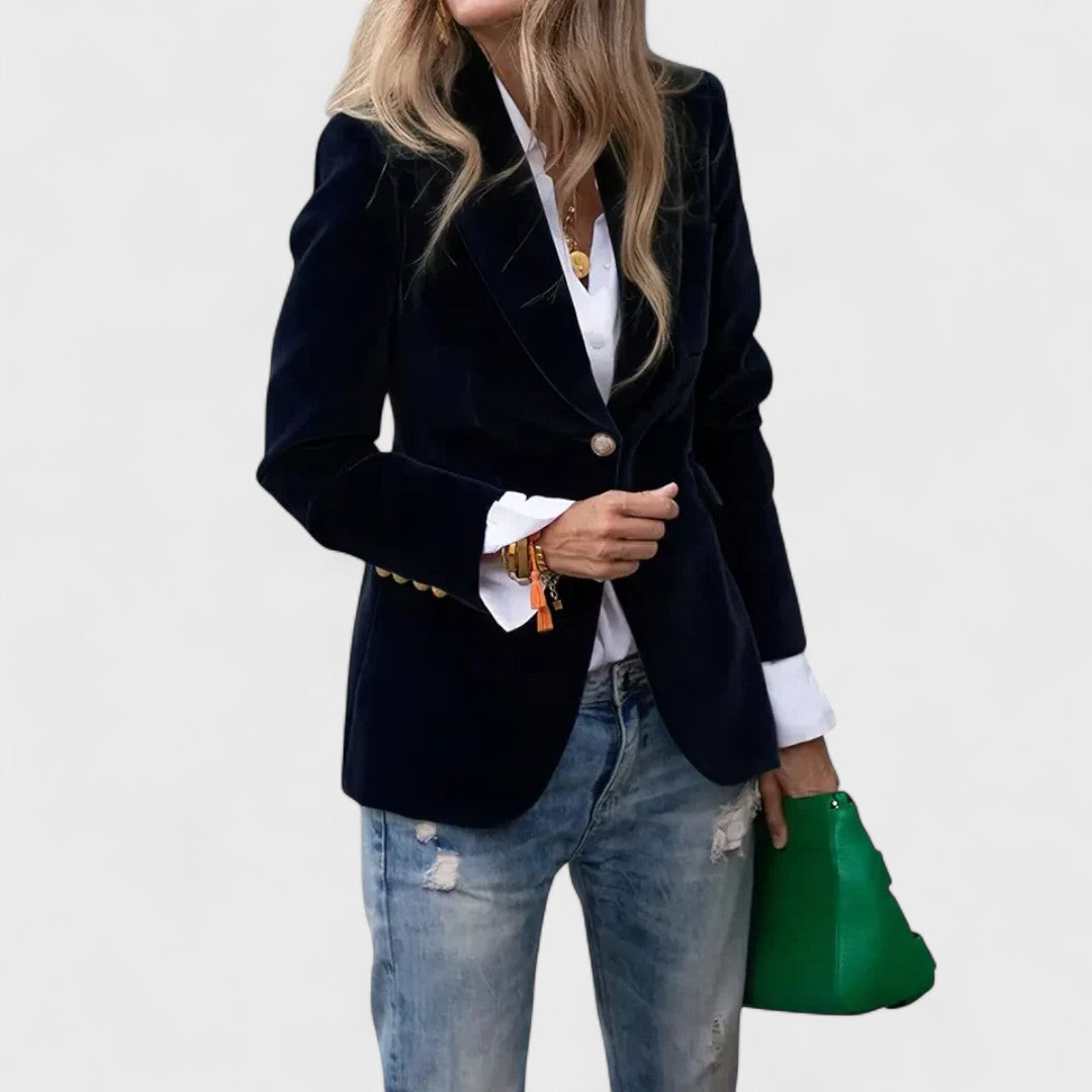 Tailored One-Button Blazer | Elegant Women's Office Essential – Leah & Lila