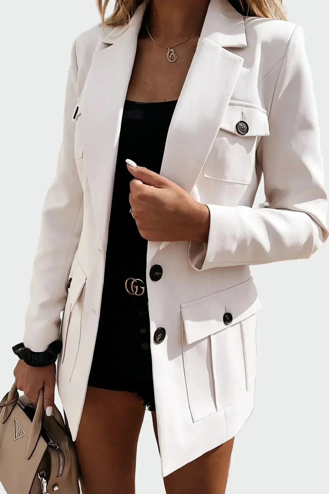 Long Utility Blazer | Structured Multi-Pocket Women's Layer – Leah & Lila