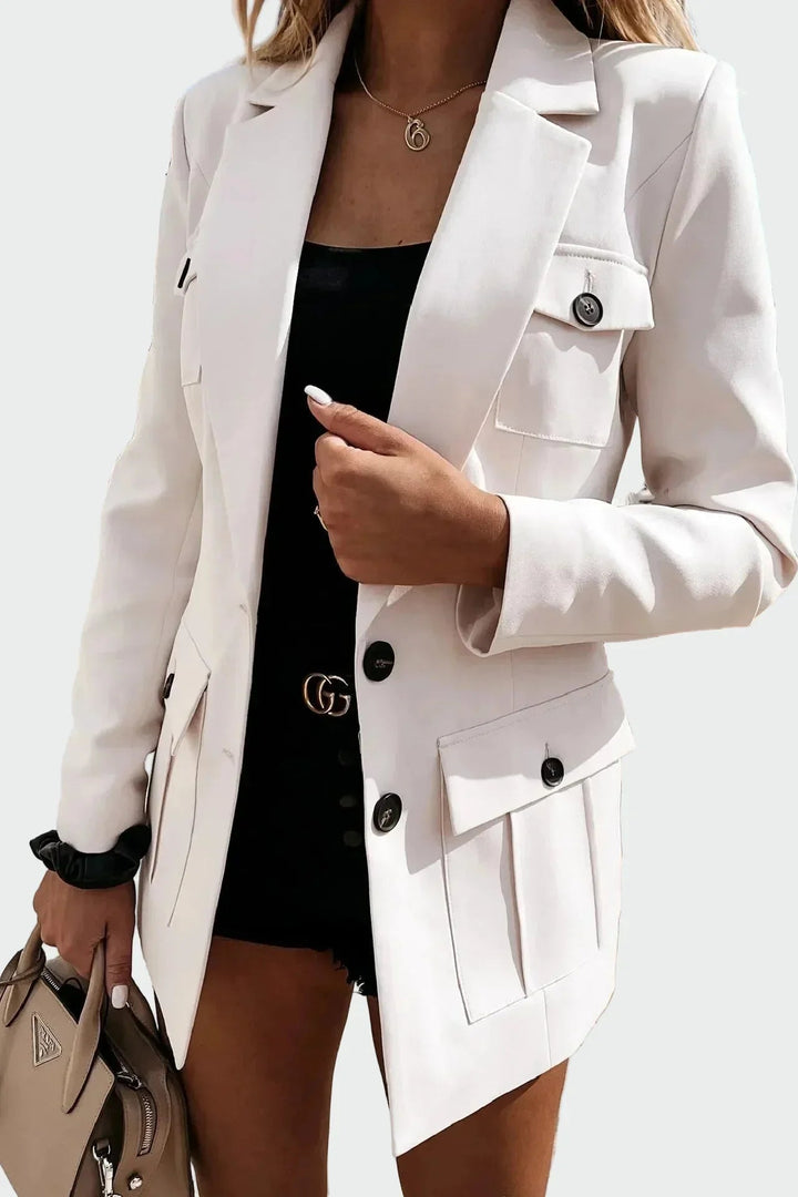 Long Utility Blazer | Structured Multi-Pocket Women's Layer – Leah & Lila